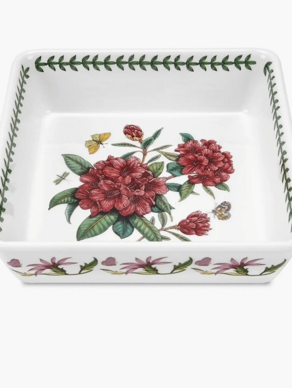 Portmerion Botanic Garden 10" x 10" x 3" Square deep dish Fine porcelain Serving